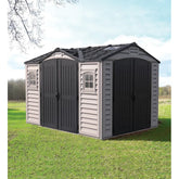 Abri de jardin en PVC 8,05m² DarkGrey Apex + kit de fondation DURAMAX Ma boutique